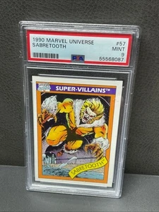 1990 Marvel Universe SABRETOOTH #57 PSA Graded Mint 9 Rare - Picture 1 of 4