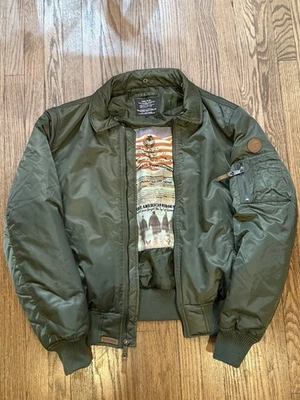 TOP GUN® B-15 Heavy Duty Flight Bomber Jacket Size L Movie Green Tom Cruise - Image 1 of 4