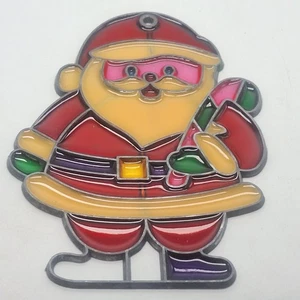 Adorno vintage de Papá Noel Stainglass - Imagen 1 de 9