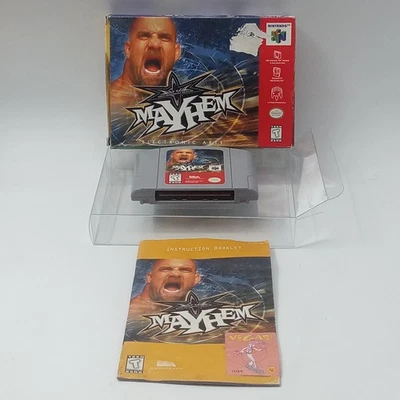 Nintendo 64 WCW Mayhem N64 Authentic CIB Complete With Box Protector Tested  - Image 1 of 4