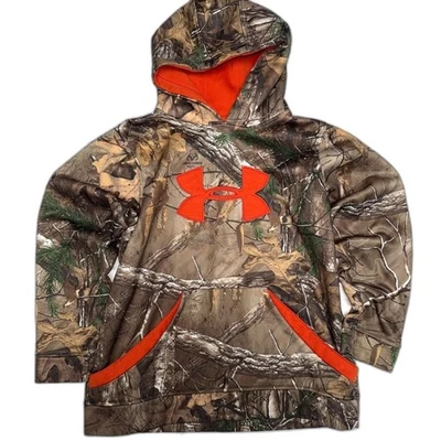 Under Armour Unisex Youth Large Camo Hoodie -Hunting, Realtree Orange trim - Image 1 of 4