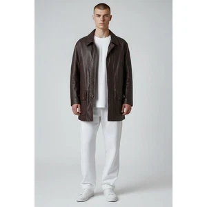 Banana Republic Cabinwear Tumble Leather Jacket Button Full Zip Closure Mens Med - Picture 1 of 11