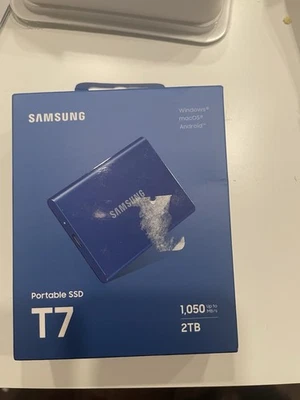 Samsung T7 2TB Portable External SSD - Blue (MU-PC2T0H/AM) - Image 1 of 2