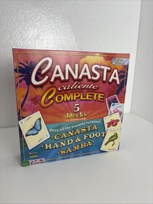 Canasta Caliente Card Game 5-DECK COMPLETE EDITION Play Hand & Foot, Samba RARE - Image 1 of 4