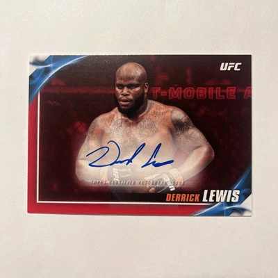 2019 Topps Ufc Knockout Derrick Lewis Ruby Red On Card Auto #’d 3/8 - Image 1 of 2
