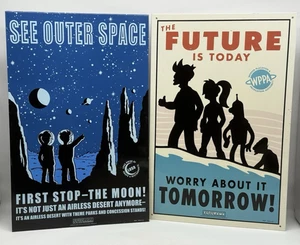 Matt Groeing's 2000 FUTURAMA SEE OUTER SPACE Future is Today Metal Signs - Picture 1 of 18