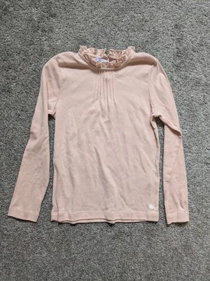 Camisa Petit Bateau Cuello Volantes Manga Larga Rubor Rosa Niñas Talla 8 Algodón Orgánico  Foto 1 de 4