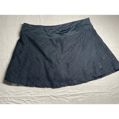 FILA Women's Black Lace Skort Athletic Tennis Golf Skirt Small sporty whimsigoth - Image 1 of 4