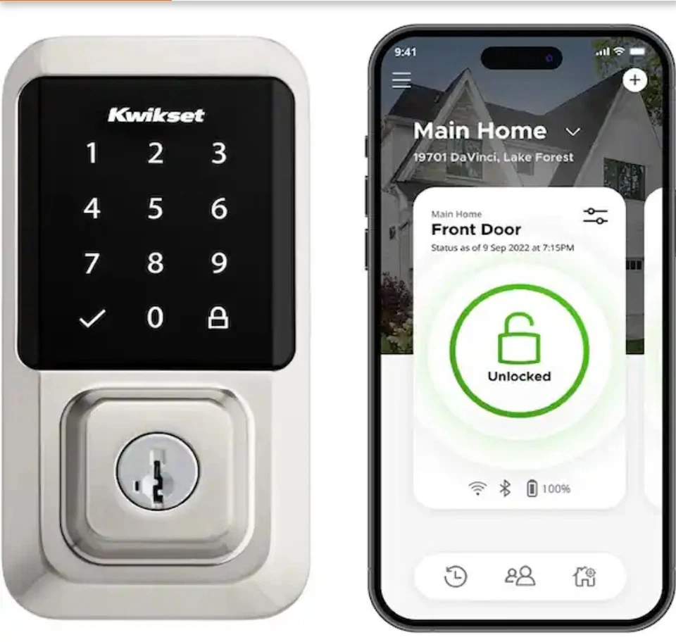 Cerradura inteligente Kwikset ‎99390-001 Halo Wi-Fi entrada sin llave pantalla táctil cerrojo Foto 1 de 4
