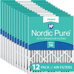 Nordic Pure 15x20x2 Pleated MERV 14 Air Filters 12 Pack - Picture 1 of 7