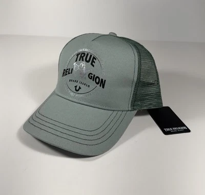 TRUE RELIGION Buddha Trucker Gorra Snapback Green Bay Negra Para Hombre *NUEVA* $59 Foto 1 de 4