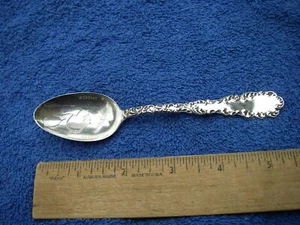 Good OREGON Souvenir Spoon-PORTLAND-Engraved WEBFOOT Frog Bowl-Wallace WAVERLY - Picture 1 of 6