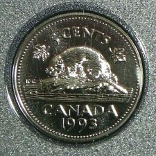 1993 Specimen Canadian Canada Cupro-Nickel Nickel 5 Five Cent Beaver   