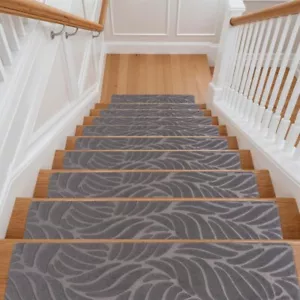 15Pcs Stair Pads Set Carpet Stair Treads Non Slip Adhesive Step Mats Home Decor - Picture 1 of 15