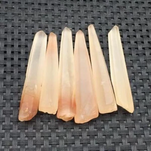 Genuine Natural Red Rabbit Hair Quartz Crystal Column Mineral Healing 6Pcs - Picture 1 of 7