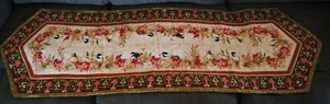 New! Handcrafted Gold/Red/Green Bird Themed Decorative Table Runner (58" x 15") - Picture 1 of 3