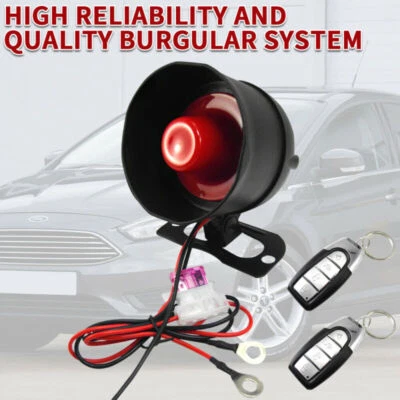 NEW Universal Car Vehicle Security System Burglar Alarm Anti-theft 2 Remotes Kit - Image 1 of 4