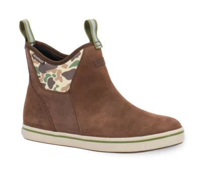 Xtratuf Men's 6 Inch Leather Ankle Deck Boot - Brunette Brown/Duck Camo - Image 1 of 4