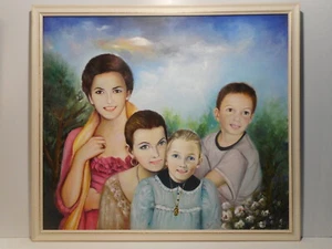 Gemälde Gemälde Italienische Malerin Maria Pertile Zertifikat Italien Portrait Gruppe - Bild 1 von 12