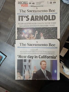 Arnold Schwarzenegger Sacramento Bee Lot Of 2 - Picture 1 of 3