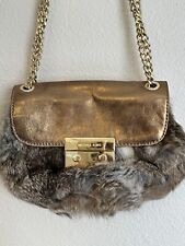 Michael Kors Fulton Small Flap Shoulder Bag Genuine Fur Vintage Unique