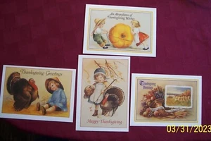 Set Of Four Vintage Thanksgiving Post Cards - Picture 1 of 2