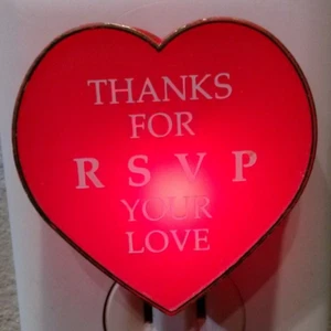 Valentines " Thanks For RSVP Your Love" Night Light - Picture 1 of 6