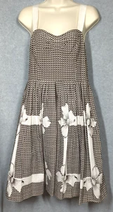 Abito da sole vintage EDME & ESYLLTE 8 Anthropologie foderato in cotone giocoso vecchio denaro - Foto 1 di 12