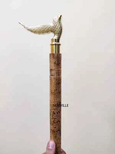 Antique Wooden Walking Stick With Brass Handle For Men Women Old People Seniors - Picture 1 of 4