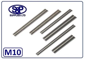 BARRA ROSCADA INOXIDABLE 10MM (M10 10mm) A2 tachuelas de 100mm a 350mm de largo - Imagen 1 de 3