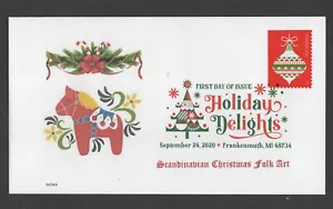 HOLIDAY DELIGHTS * 2020 CHRISTMAS ORNAMENTS * FIRST DAY COVER * FRANKENMUTH, MI - Picture 1 of 1