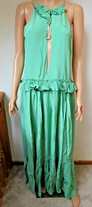 Maxi abito EVARAE Alegra Crepe de Chine verde UK 14 - etichetta - Foto 1 di 5