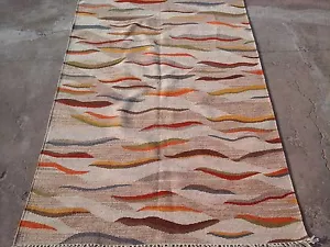 New 100% Wool Hand Woven Flat-Weave 5x8 Kilim Dhurrie Oriental Area Rug Carpet - Picture 1 of 2