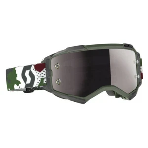 GAFAS CAMUFLADAS SCOTT FURY MILITAR ED MX verde/blanco CROMA PLATEADA FUNCIONA - Imagen 1 de 3