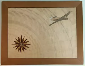 Tableau marqueterie Avion Breguet 960 Vulture / travail d'ancien déporté - Picture 1 of 12