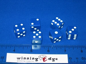 NUEVO 12 DADOS AZULES CON PEPITAS BLANCAS 16MM ENVÍO GRATIS BUNCO YAHTZEE DADOS JUEGOS - Imagen 1 de 2