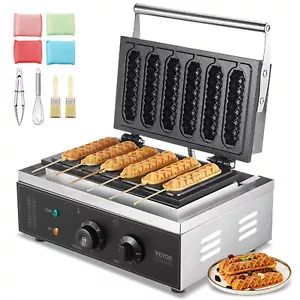 VEVOR Kommerziellen Waffeleisen Waffel Maker 6 Stk. Waffeln Am Stiel Hot Dog - Bild 1 von 12