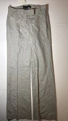 French Connection 女式羊毛混纺正装裤 6 码灰色平前全新带标签 148 美元 — 第 1/4 张图片