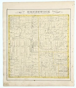 1874 OHIO Plat Map BRUNSWICK Township ORIGINAL (14x13) MEDINA COUNTY - Picture 1 of 5