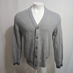 Banana Republic 100% Merino Wool Cardigan Sweater Mens Size Medium Heather Gray - Picture 1 of 9