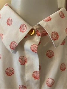 Chico's No-Iron Roll Tab SLV CottonShell-Print Tunic SZ 3.5 XL Gold Button Shirt - Picture 1 of 18