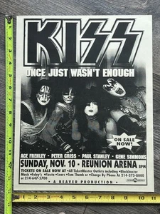 KISS Concert Poster Alive Reunion Tour Dallas Nov 10 1996 Off White Vintage Kiss - Picture 1 of 1