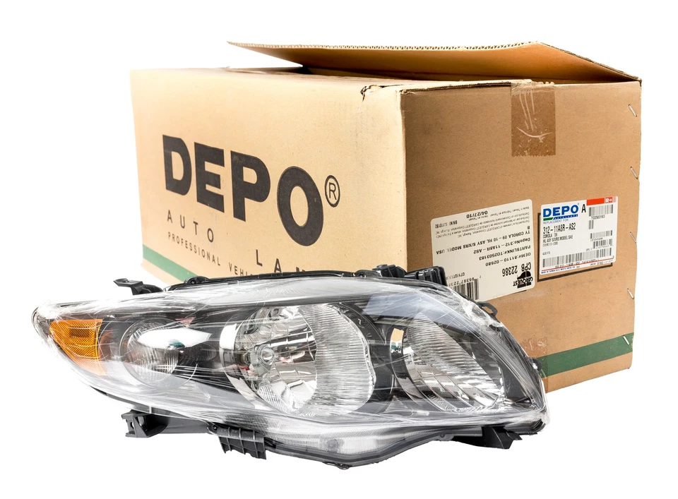 Depo Maxzone Front Right Head Lamp Assembly Fits 09-10 Toyota Corolla Part 22386 - Image 1 of 4