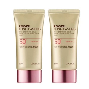 THE FACE SHOP Power Long Lasting Pink Tone-Up Sun Lotion 2ea SPF50+ PA++++ - Picture 1 of 4