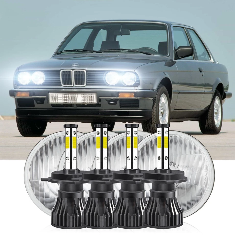 4 PIEZAS 5-3/4 5.75" blanco h4 faros LED haz alto/bajo para BMW 325i 528i 535i E30 Foto 1 de 4