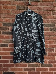Adverb Polka Dot Oversize Shirt Dress Black/Cream Size Medium Art To Wear - Picture 1 of 9
