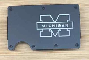 University Michigan ‘23 National Champs RFID Blocking Black Minimalist Wallet - Picture 1 of 2