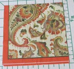 "DREI DEKORATIVE LUNCHSERVIETTEN für DECOUPAGE ""Autumn Paisley" - Bild 1 von 8