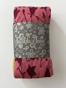 Matilda Jane Girl’s Pink, Yellow, Green Tights Size 4 - 6 - NWT In Bag - Picture 1 of 8
