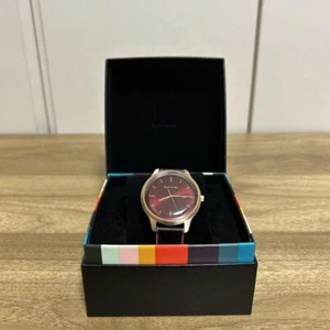 Orologio Paul Smith The City quadrante bordeaux oro R060911 con scatola dal Giappone usato - Foto 1 di 11